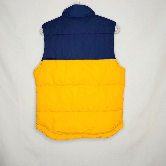 St. John's Bay puffer vest. Blue and yellow, Small - Picture 2 of 7